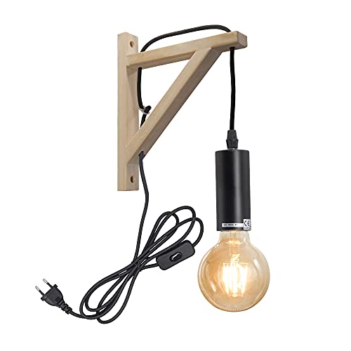 Aplique de trípode de madera de estilo conciso en moderno accesorio de luz de pared nórdico para dormitorio de cabecera lámpara colgante de pared interior