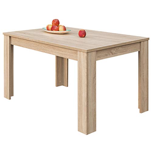 COMIFORT – Mesa De Comedor Extensible Moderna de 120 a 170 cm, Medidas 120/170x75x78 cm, Disponible en Colores: Blanca, Blanco/Roble, Roble, Wengué, Nordic (Blanco/Roble)