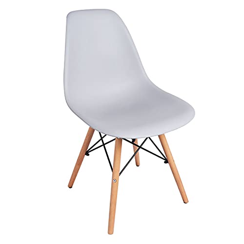 DataPrice Silla de Estilo Nórdico, Silla con Patas de Madera, Silla de Comedor, Silla de Estudio - 81x47x47 cm (Gris Claro)