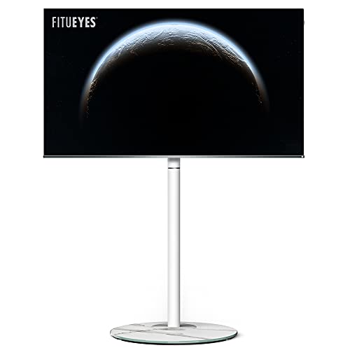 FITUEYES Soporte de TV Estilo Escandinavo Blanco para Pantalla de 32 a 60 Pulgadas Soporte de TV MAX VESA. 400 x 400 mm hasta 40 kg Altura y ángulo Ajustable