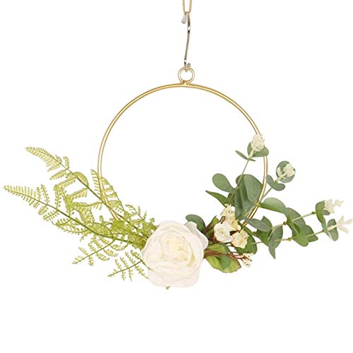 Gaodpz Hoop Floral Guirnalda Minimalista Moda Estilo nórdico Corona Artificial Colgando de la Ventana de la Pared de la Pared