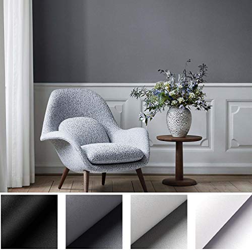 Kinlo - Lámina adhesiva decorativa de PVC, 5 x 0,61 m, color blanco, gruesa, autoadhesiva, resistente al agua, embellece muebles sin brillo