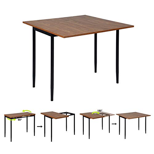 MEUBLE COSY - Mesa extensible para comedor - Mesa de consola de cocina escandinava - Tablero de MDF - Estructura de metal, 45 x 90 x 76 cm