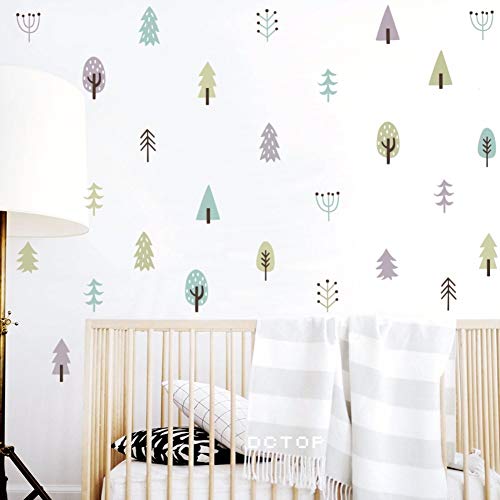 Pegatinas De Pared Estilo Nórdico Woodland Tree Vinilos Adhesivos Para Decoración De Viveros De Árboles De 4 Colores De Pared De Vinilo Pegatinas Para Niños Casa Habitación Decoración De Arte De