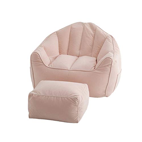 Puffs Pera, Bolsas De Frijol con Relleno Estilo Nórdico Asiento Cómodo Retirable Vestido Cubierto Sofá Perezoso con Reposapiés (Color : Light Pink, tamaño : #1)