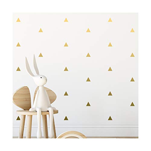 StickerDeen | Triángulo Arizona estilo poligonal decoración de ventana extraíble, muebles, decoración de pared de guardería vinilo pegatinas regalo | (Pack 80) (dorado)