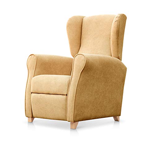 SUENOSZZZ-ESPECIALISTAS DEL DESCANSO Cabecero de Cama Helsinki con Patas nórdicas y tapizado en Tela para Camas de 180 (190 x 100 cm) Tela Beige