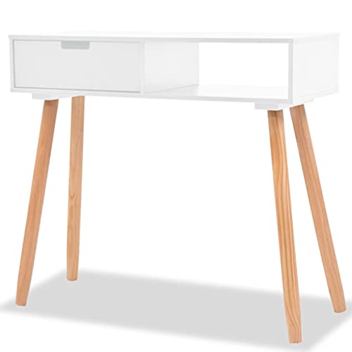 vidaXL Pino Mesa Consola 80x30x72 cm Madera Blanco Aparador Mueble Auxiliar