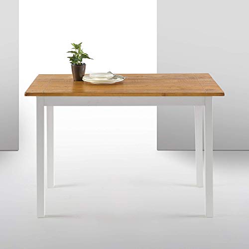 ZINUS Mesa de comedor de madera Becky de 114cm, Mesa de cocina de madera maciza estilo casa de campo, Montaje sencillo